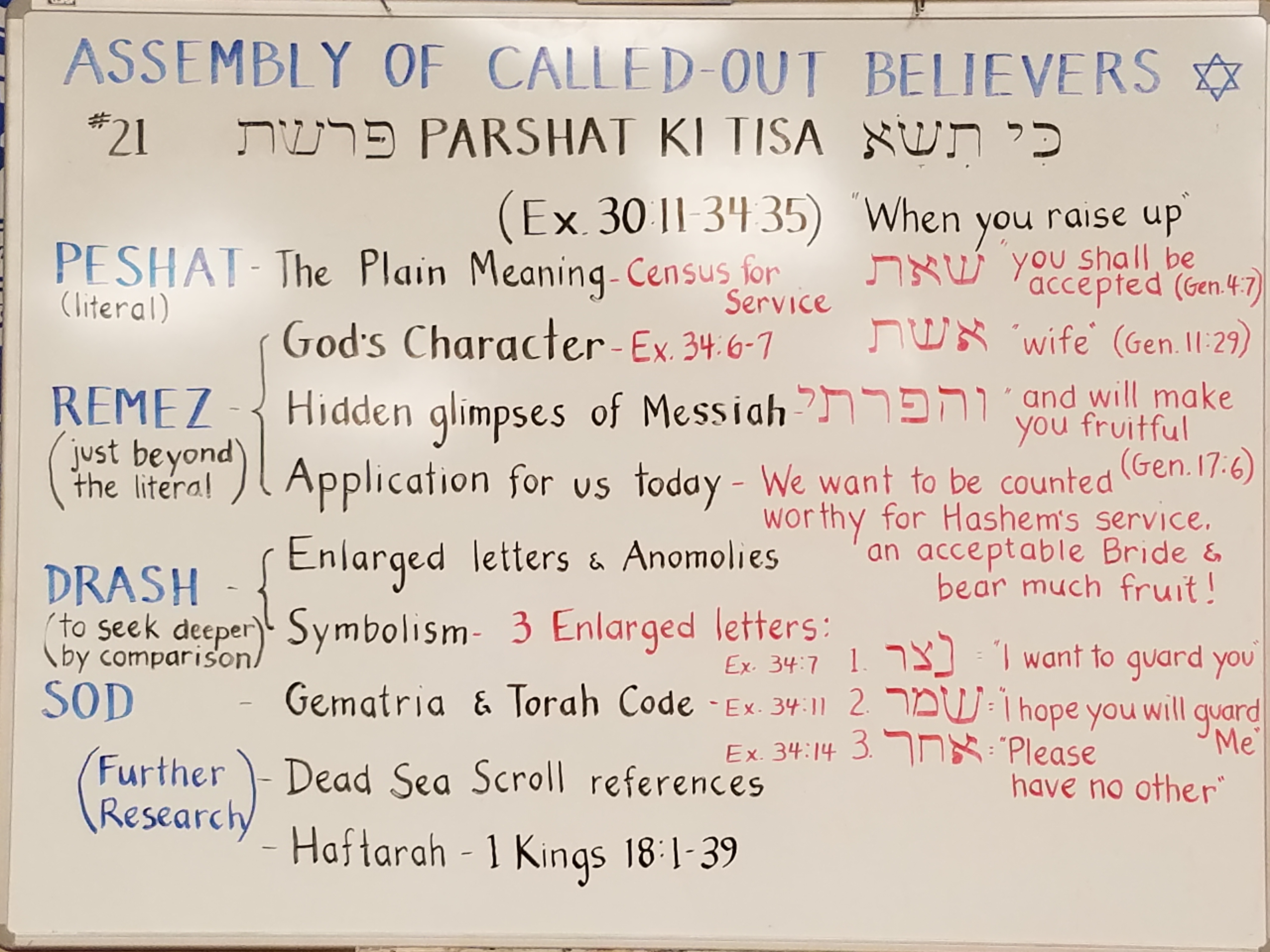 Torah Parsha Ki Tisa | Assembly Of Called-Out Believers